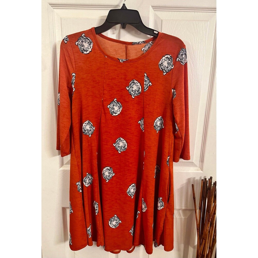 Orange Tiger Dress with Pockets Size Medium